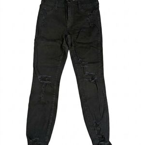 HARPER Distressed Black Skinny Jeans Size 28 High Rise Ripped Ankle Fray Punk